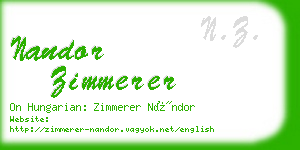 nandor zimmerer business card